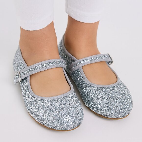 Old Navy Silver Glitter Flats - Picture 1 of 4